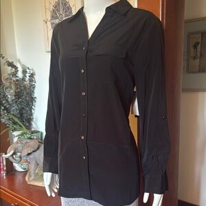 NWT Style&Co size small Black Button-Up Blouse